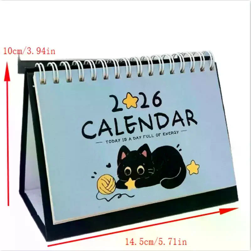2026 Cat Illustration Compact Desk Calendar – Cute & Portable Desk Calendar Babs