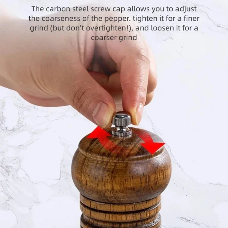 Solid Wood Salt & Pepper Grinder | Adjustable Ceramic Core Salt & Pepper Mill Babs