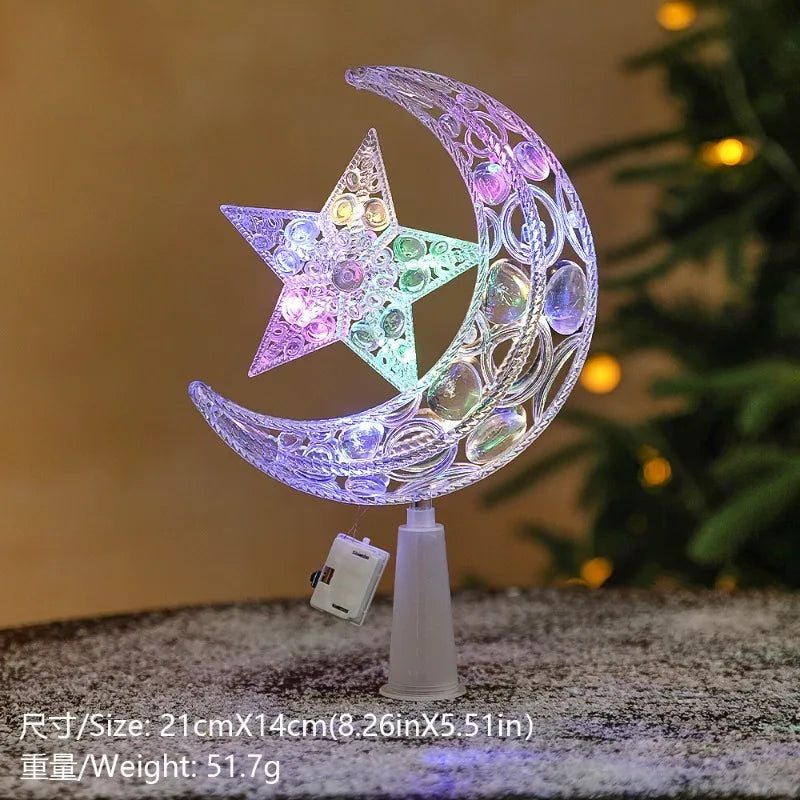 LED Star Christmas Tree Topper – Colorful Xmas Light Decoration Christmas Tree Topper Babs 07 1Pcs