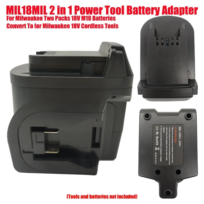 2-in-1 Milwaukee 18V M18 Battery Adapter for Cordless Tools Battery Adapter Babs