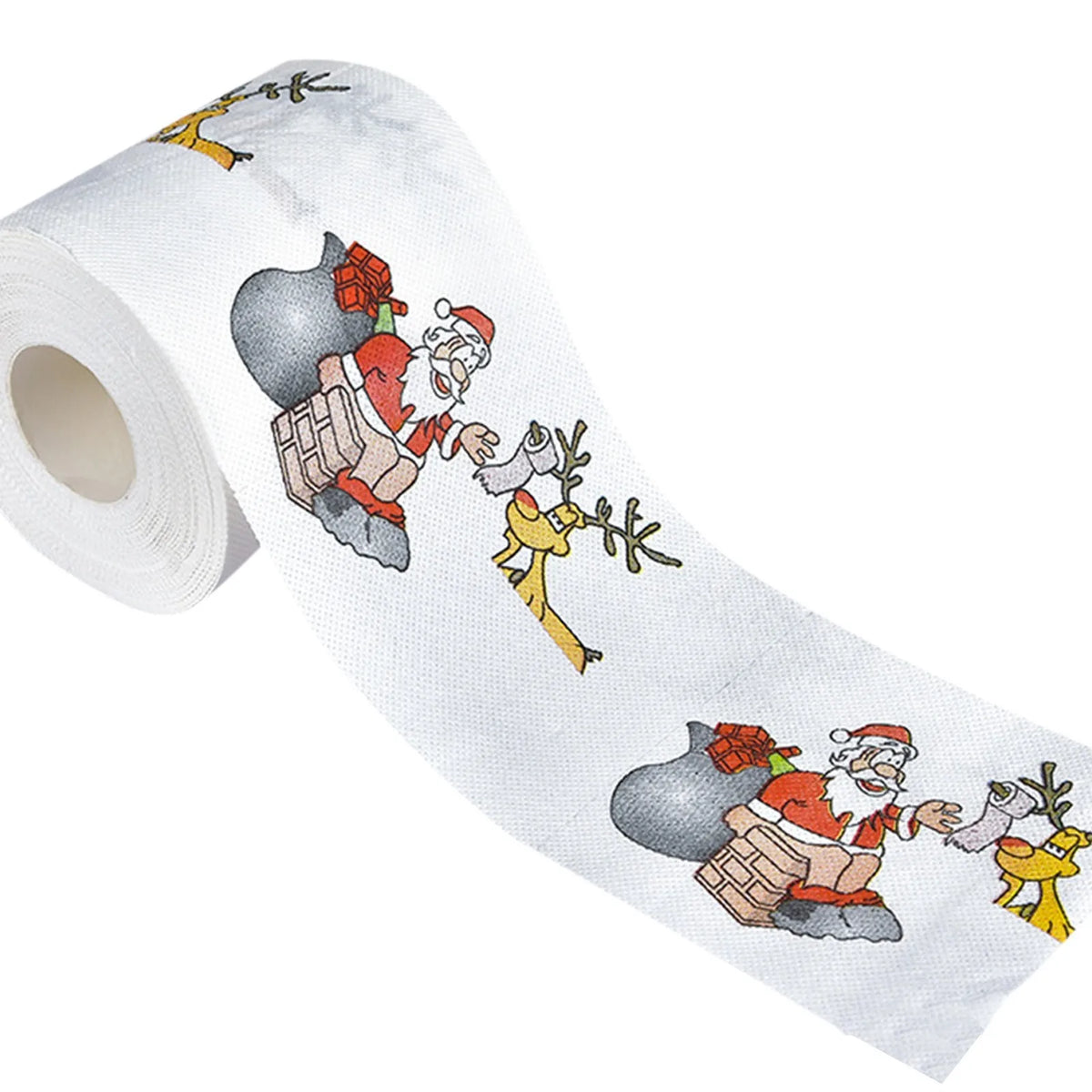 Christmas Printed Toilet Paper Roll – Santa & Tree Holiday Décor Novelty Toilet Paper Babs colour