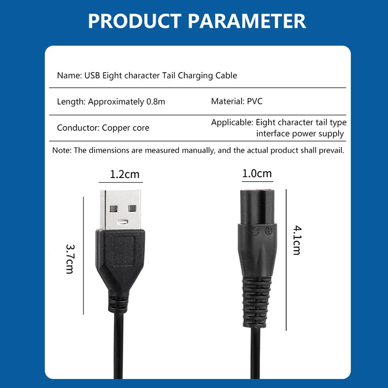 USB 8-Pin Electric Shaver Charging Cable 5-Pack | HUXUAN Shaver Charging Cable Babs