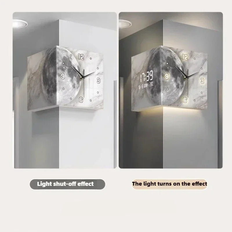 Modern Luxury Silent Acrylic Wall Clock – Double-Sided Backlit Wall Clock Babs