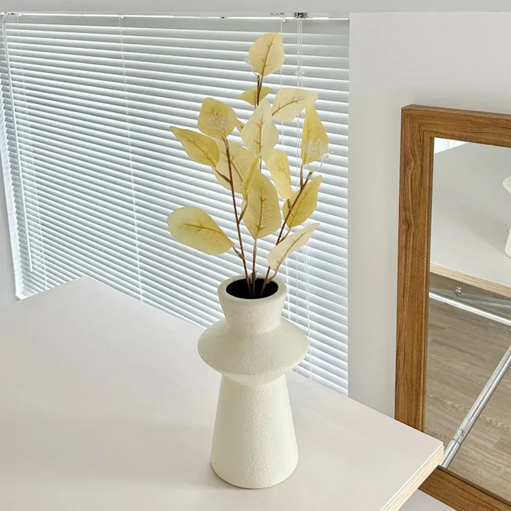 50cm Artificial Eucalyptus Silk Stems – Wedding & Home Decor Artificial Flower Stems Babs Light Yellow 1Pcs