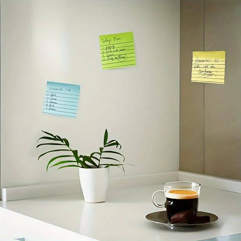 100-Page Self-Stick Lined Memo Pads – Colorful Sticky Notes Sticky Memo Pads Babs