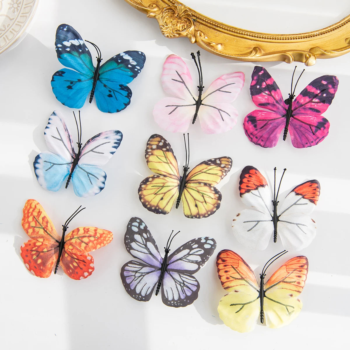 3D Artificial Silk Butterflies for Wedding, Party & DIY Décor Artificial Butterfly Decor Babs MULTI 40 pcs