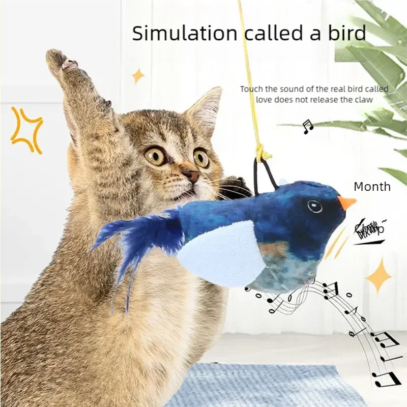 Interactive Cat Feather Toy – Catnip, Squeaky & Door Hanging Cat Feather Toy Babs