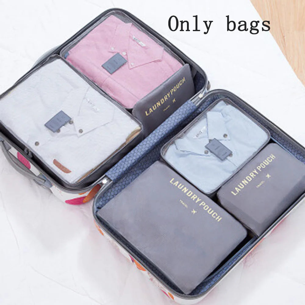 6-Piece Travel Storage Bags – Waterproof Luggage Organizers Travel Storage Bags Babs 6PCS grey