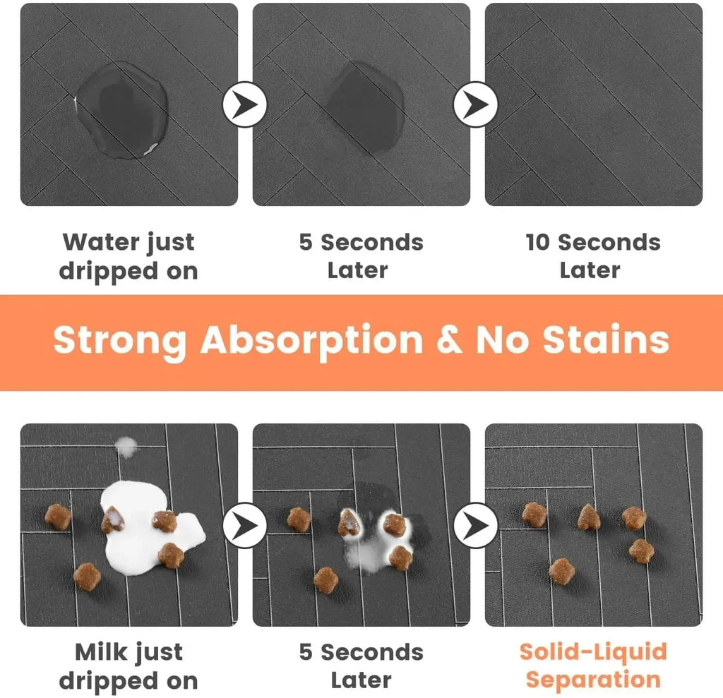 Absorbent Pet Feeding Mat – Non-Slip Waterproof Food Bowl Mat Pet Feeding Mat Babs