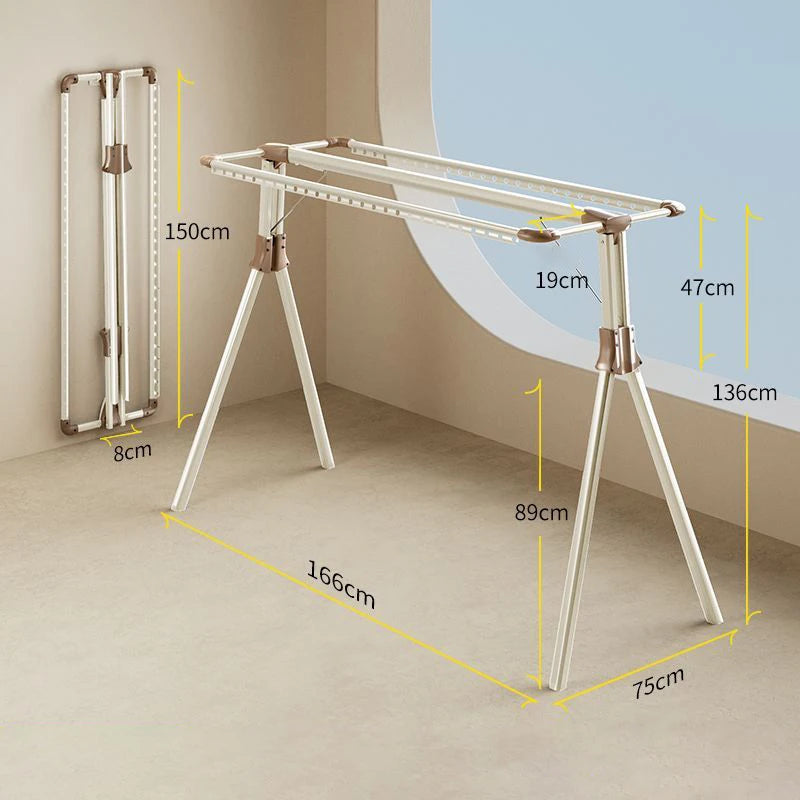 Large Folding Drying Rack – Space Aluminum Clothes Hanger Folding Drying Rack Babs White