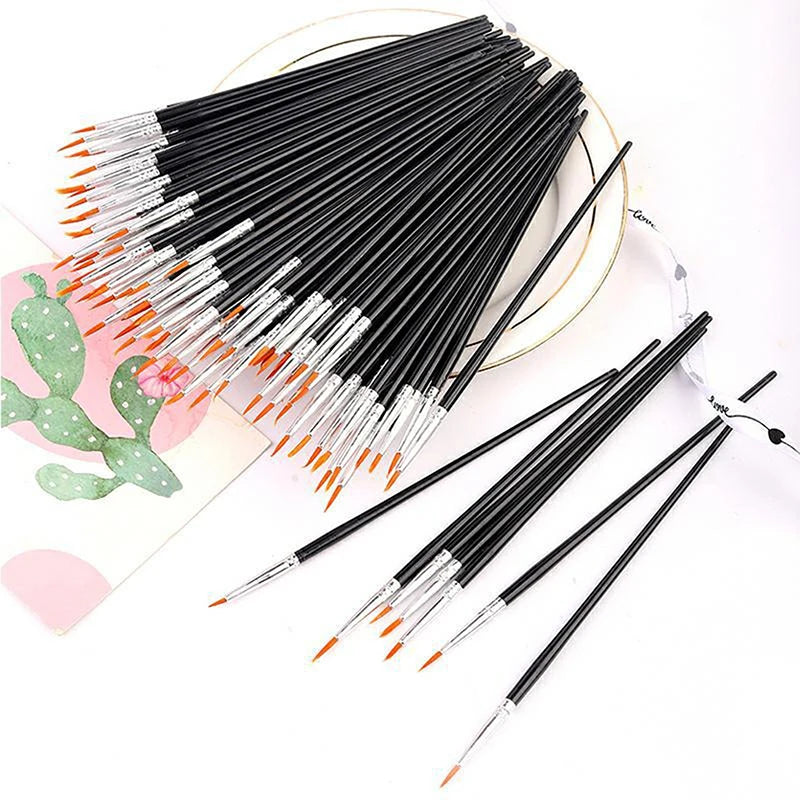 50-Piece Nylon Paint Brush Set for Art, Crafts & Hook-Line Work Artist Paint Brush Set Babs