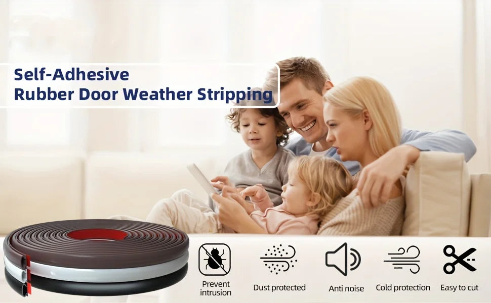 D-Shape Rubber Door Window Sealing Strip | Self-Adhesive Door Sealing Strip Babs