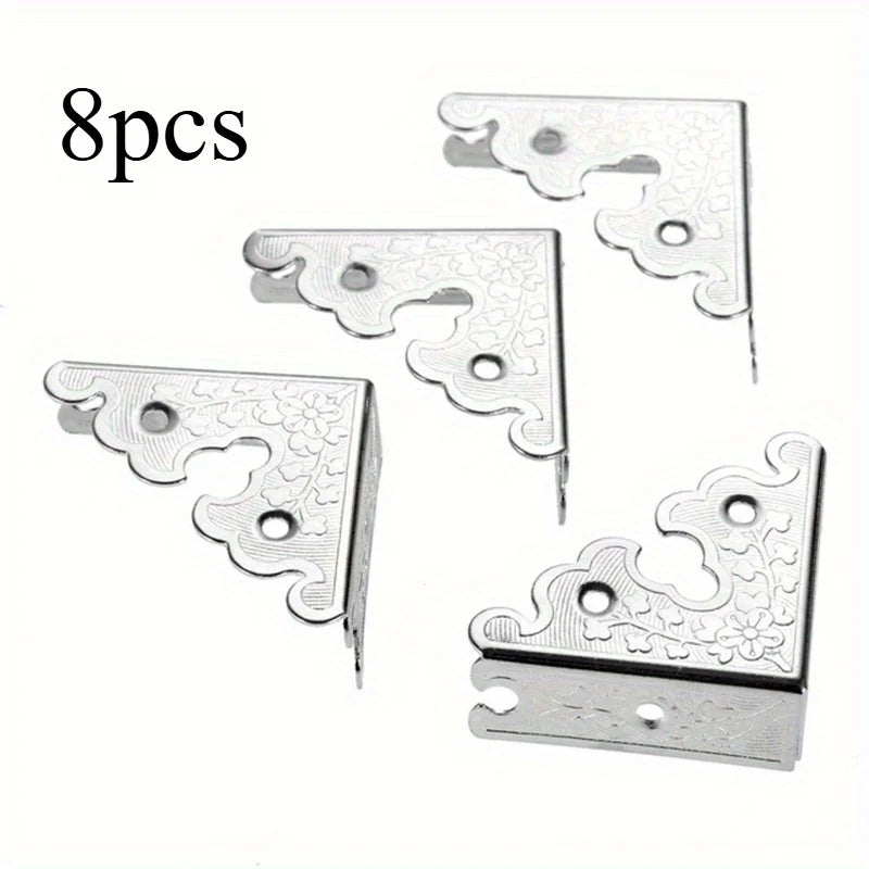 34mm Iron Corner Guards for Wooden & Gift Boxes – 4-Sided Box Corner Protectors Babs Silvery