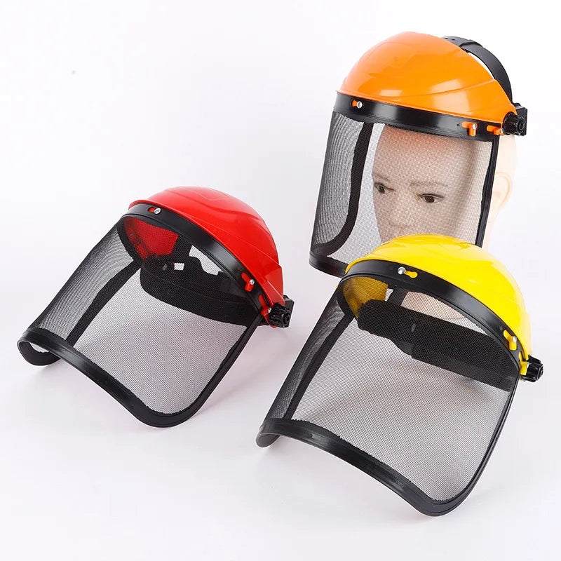 Grass Trimmer Safety Helmet Full Face Mesh Shield Safety Helmet Babs