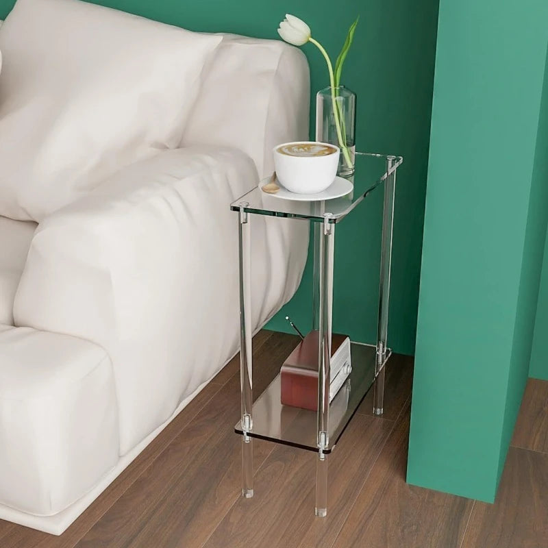 Minimalist Acrylic Side Table – Clear Modern Nightstand Acrylic Side Table Babs