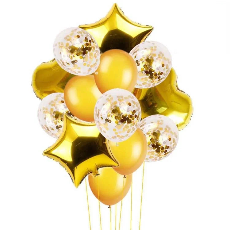 10-Pack Rose Gold Metallic Confetti Latex Party Balloons Party Balloons Babs 16 10inch