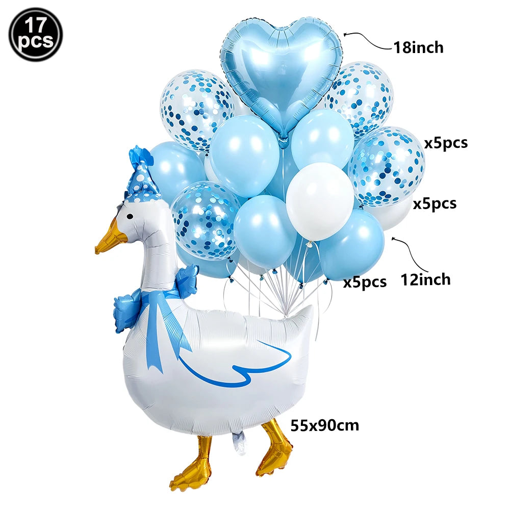 Blue Goose Party Supplies – Balloons, Banner & Cake Topper Party Decoration Set Babs Brown