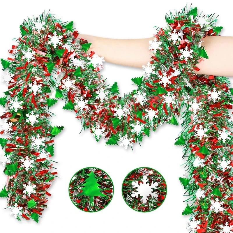 Christmas Tinsel Garland Red & Green | 2M–10M Xmas Decor Christmas Tinsel Garland Babs MINT GREEN 3PCS-6M