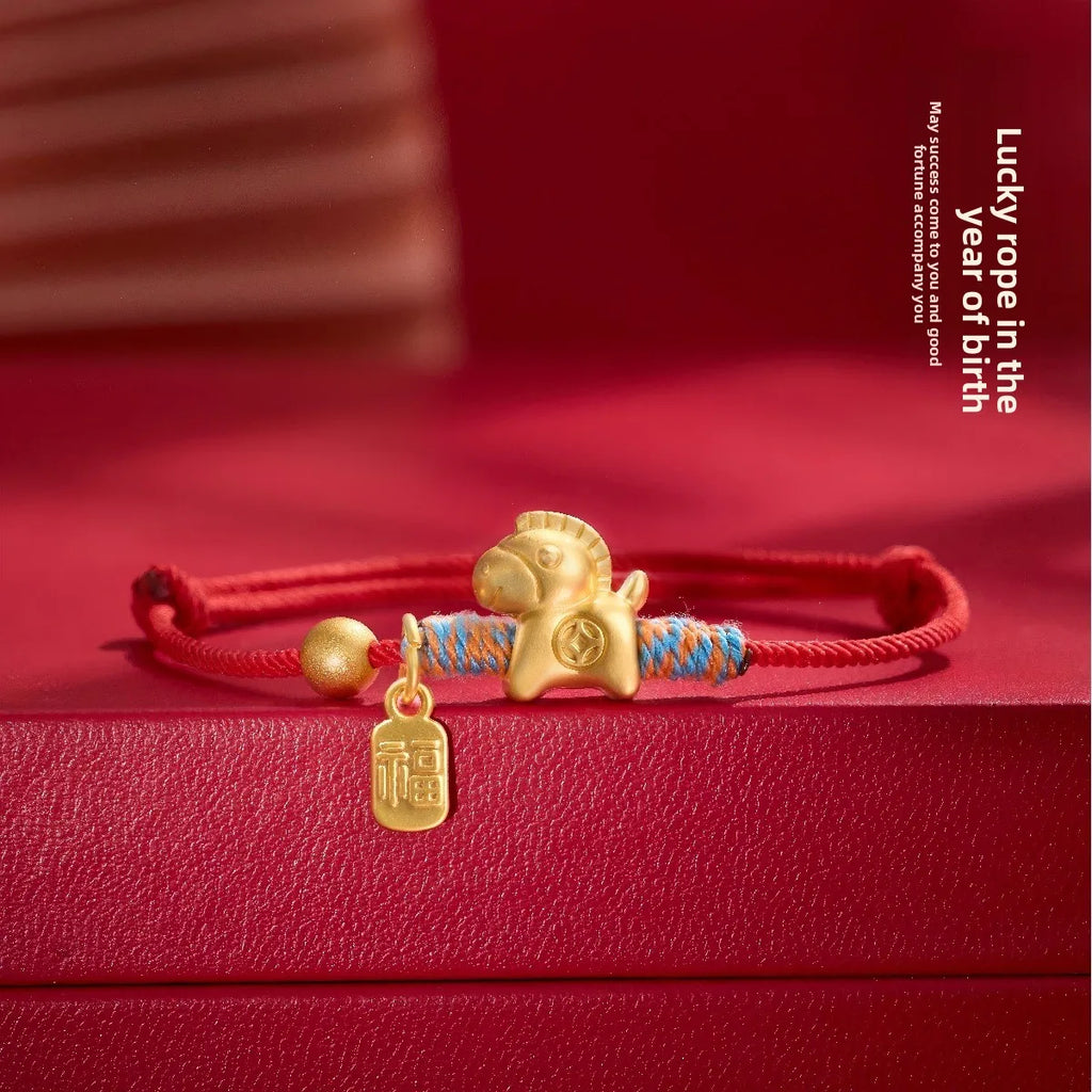 2026 Year of the Horse Red Fortune Charm Bracelet | Chinese Style Charm Bracelet Babs