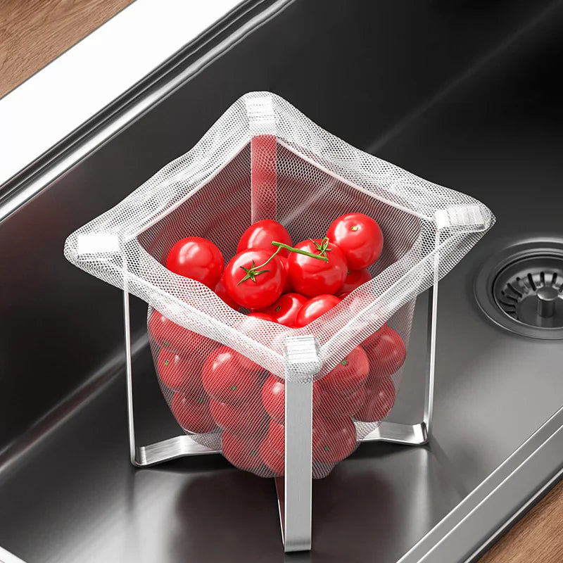 Foldable Stainless Steel Garbage Bag Rack | Kitchen Organizer Garbage Bag Rack Babs