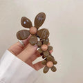 Pearl Flower Bubble Braid Hairband | Elastic Hair Accessories Elastic Hair Band Babs C