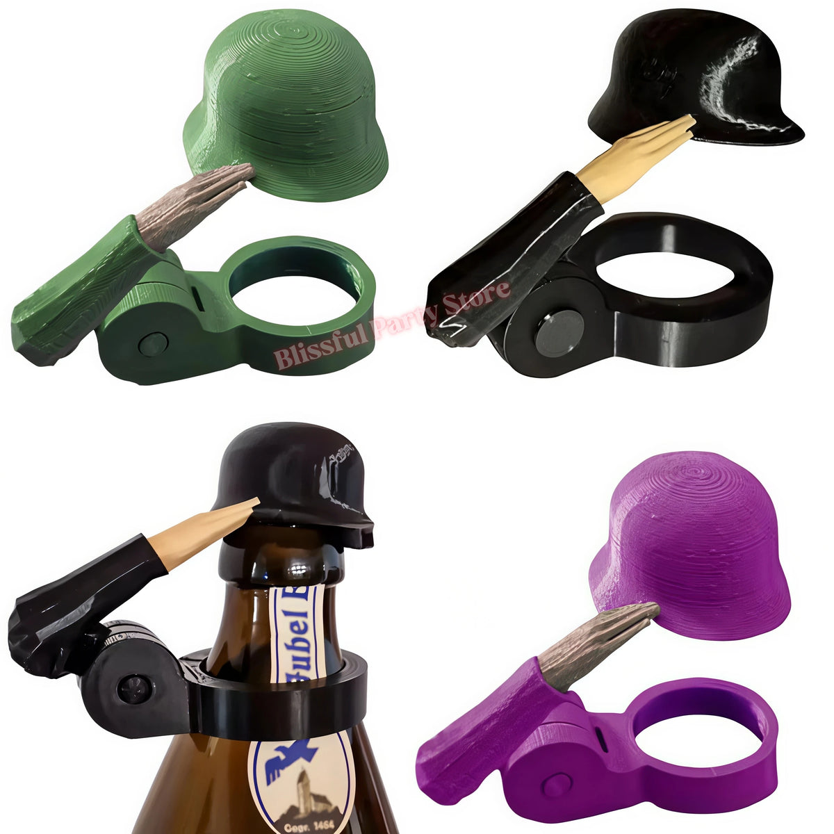 Soldier Salute Beer Bottle Helmet Topper – Dustproof Cap Novelty Bottle Topper Babs