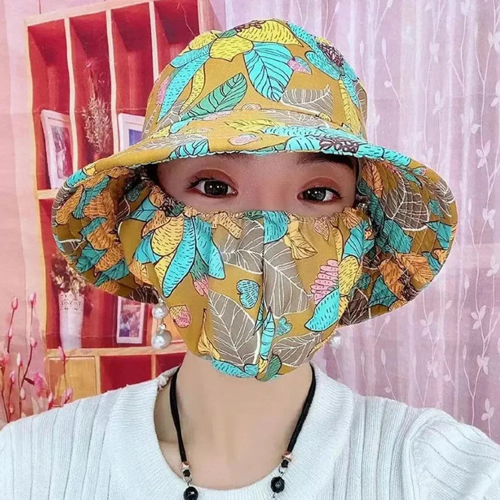 Women's Wide Brim Floral Sun Hat – UV Protection Fisherman Cap Women's Sun Hat Babs Yellow