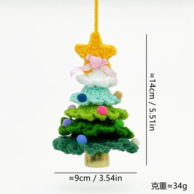 Crochet Christmas Tree Pendant – Plush Yarn Holiday Ornament Christmas Ornament Pendant Babs