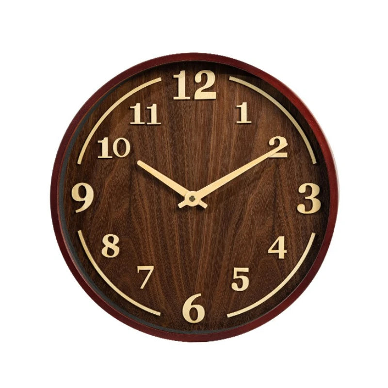 Vintage Wooden Wall Clock – Silent Quartz Round 30/35cm Wooden Wall Clock Babs