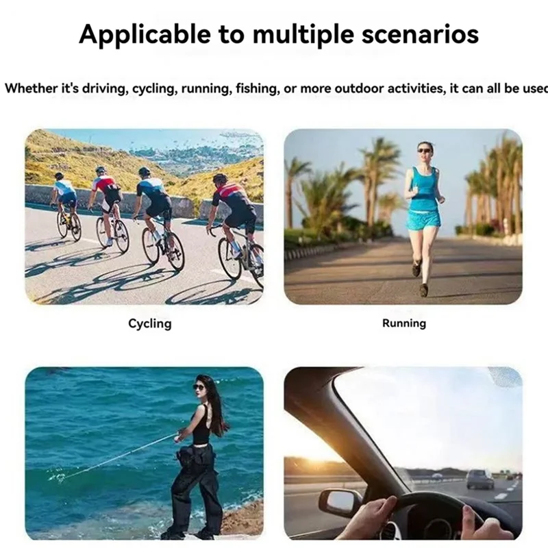 1080P HD Smart Camera Glasses – 170° Wide Angle Riding Camcorder Smart Camera Glasses Babs Black