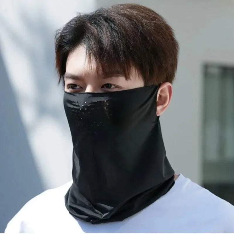 Ice Silk Sun Shield Mask UPF50+ Full Face UV & Neck Protection Sun Protection Mask Babs