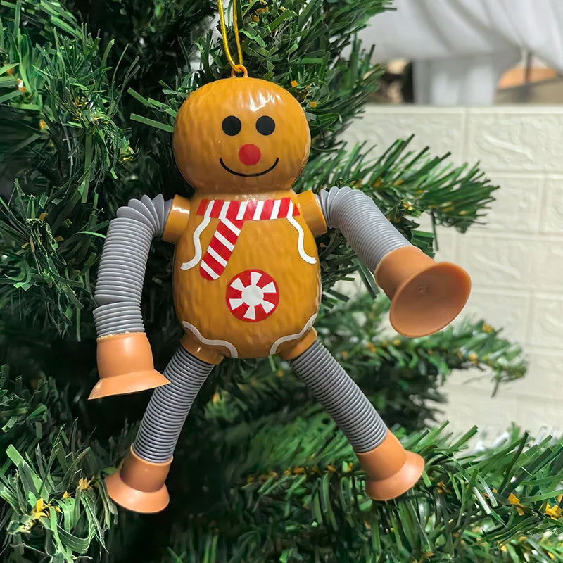 Santa Claus Extendable Christmas Ornaments 2025 – Kids Gift Christmas Tree Ornament Babs Gingerbread Man