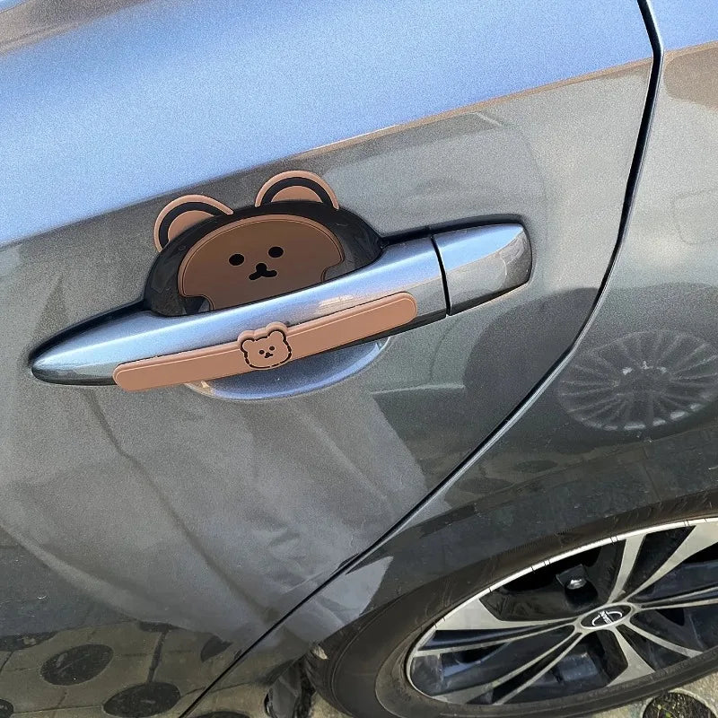 8pcs Bear Silicone Car Door Handle Protector – Anti-Scratch Car Door Protector Babs
