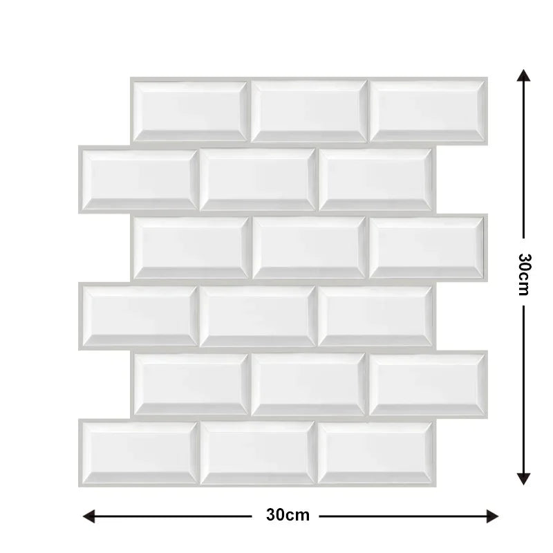 3D Stone Texture Peel & Stick Wall Panels 30x30CM – 5/10pcs Peel & Stick Wall Panels Babs WHITE 5pcs
