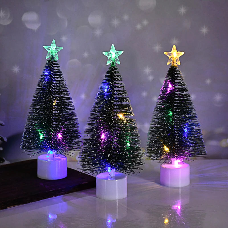 Luminous Mini Christmas Tree Desktop Ornaments – 1 or 3 Pack Christmas Tree Ornament Babs 3pcs random 17cm