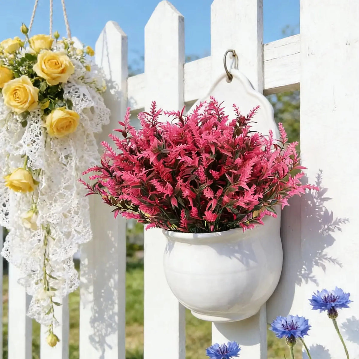 Artificial Lavender Fake Flowers – Wedding, Home & Garden Decor Artificial Flower Stems Babs