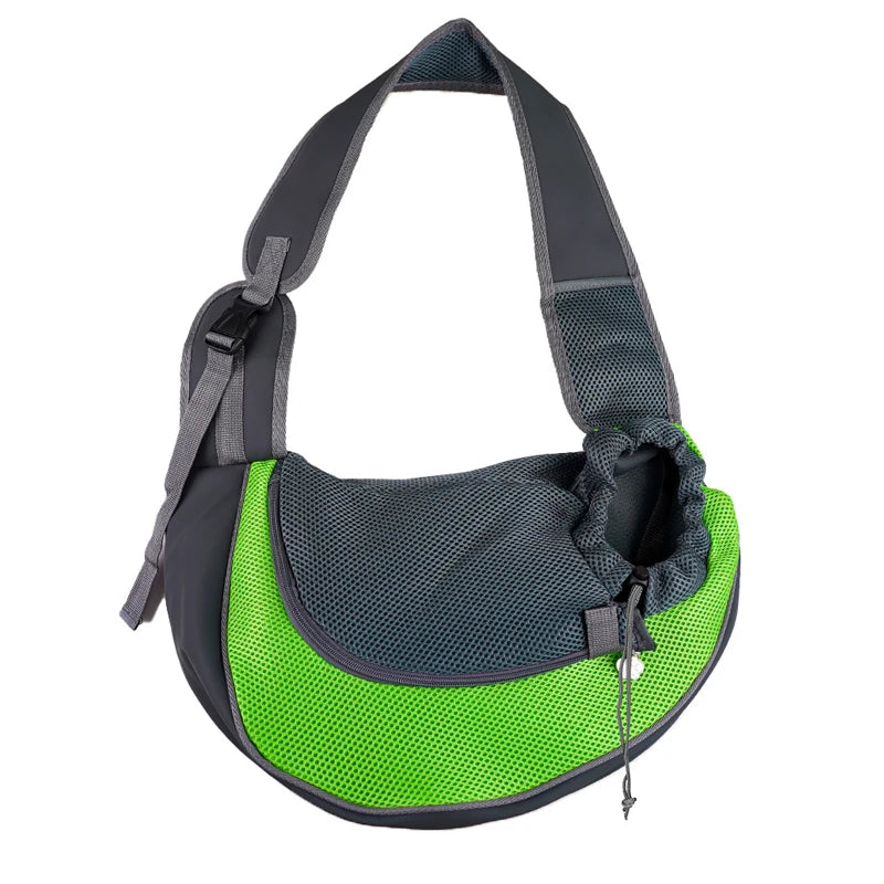 Pet Cat & Dog Mesh Sling Carrier Bag – Breathable Travel Pack Pet Carrier Bag Babs green S