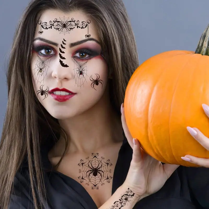 Halloween Spider Web Temporary Tattoo Stickers – Waterproof Temporary Tattoo Stickers Babs