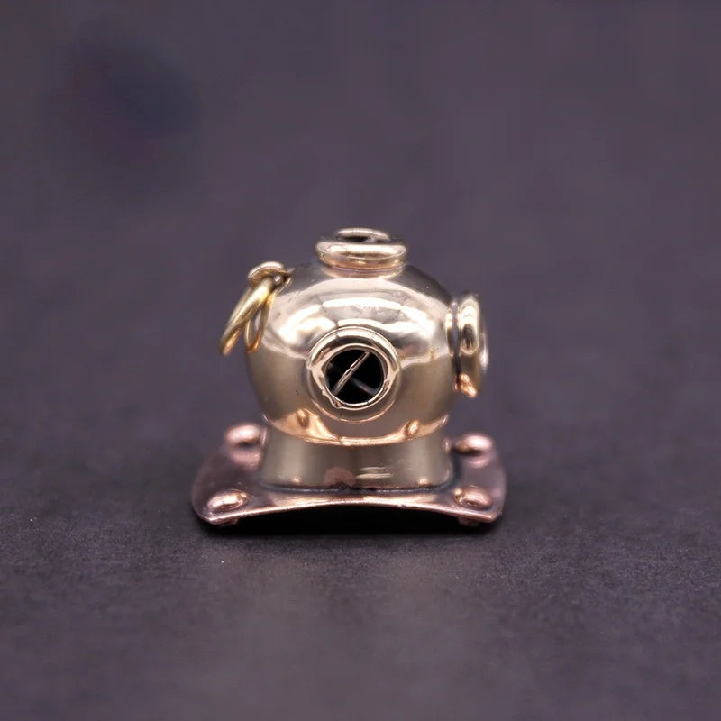 Brass Submarine Diving Helmet Paracord Knife Bead EDC Buckle Paracord Knife Bead Babs 1pcs