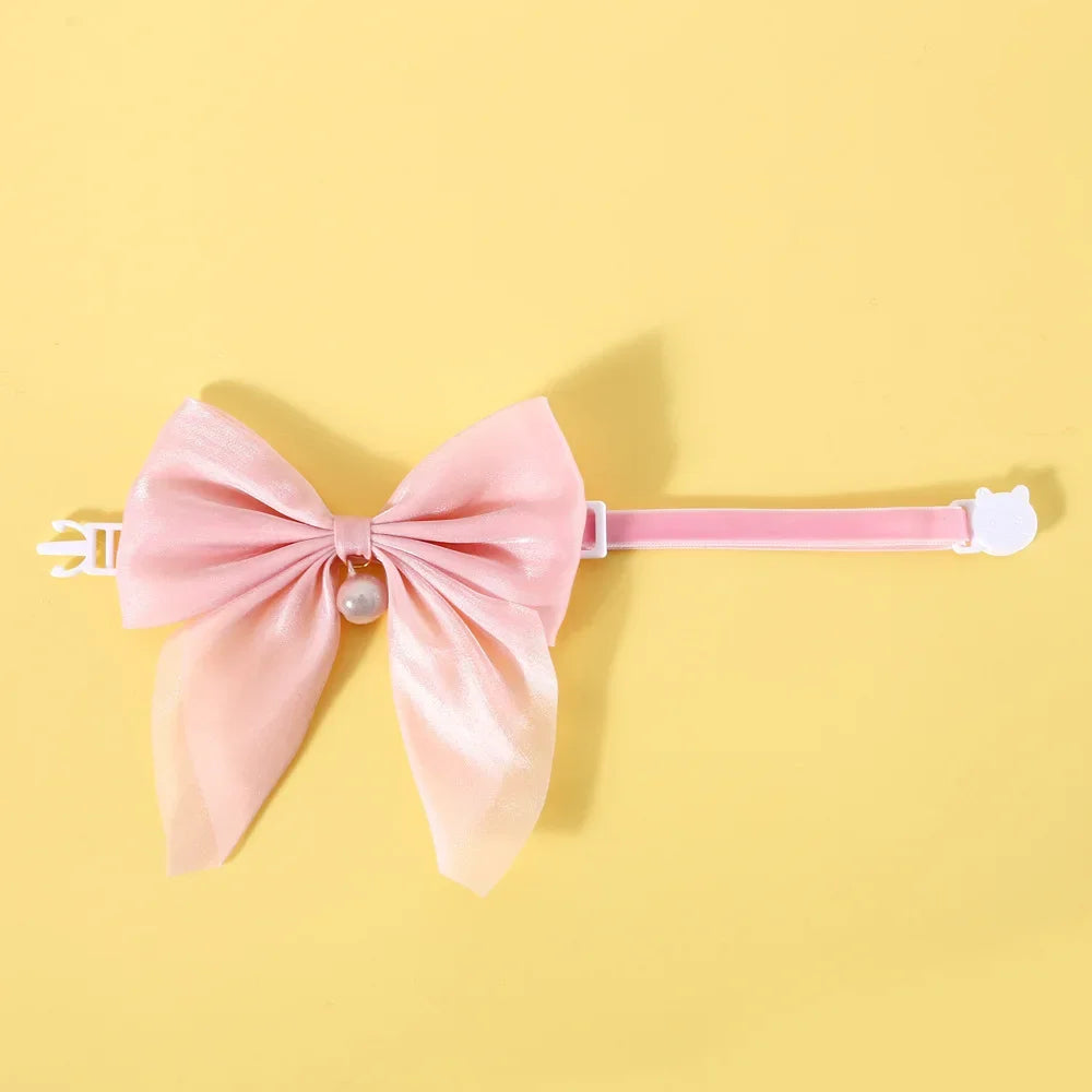 Ribbon Bowtie Breakaway Collar for Cats, Kittens & Small Dogs Pet Bowtie Collar Babs