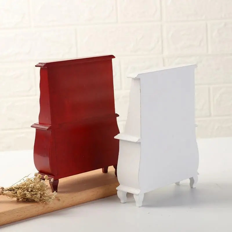 Mini Wooden Dollhouse Bookcase – Openable Desktop Decor Miniature Dollhouse Furniture Babs
