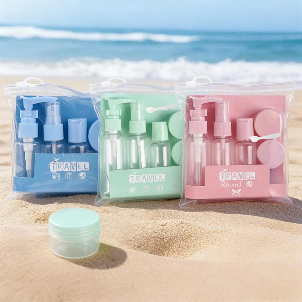 6-Piece Leak-Proof Refillable Travel Bottle Set + Toiletry Bag Travel Bottle Set Babs