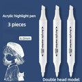 Double Head Acrylic Highlight Marker Set of 3 – White Paint Pen Acrylic Paint Marker Babs white