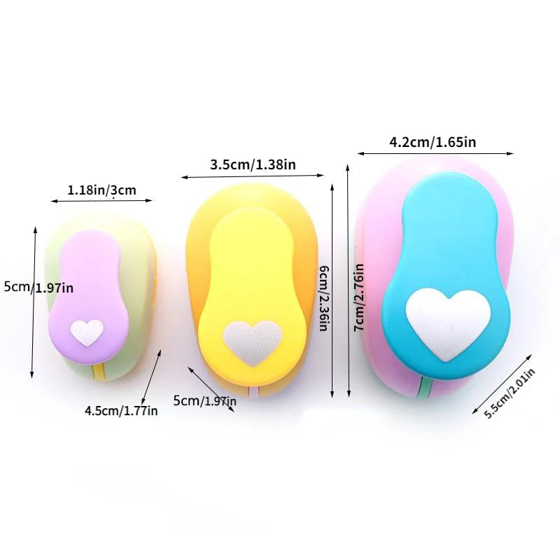 Heart Paper Punch 9/16/25mm – DIY Scrapbooking Craft Tool Craft Paper Punch Babs 25mm-random color