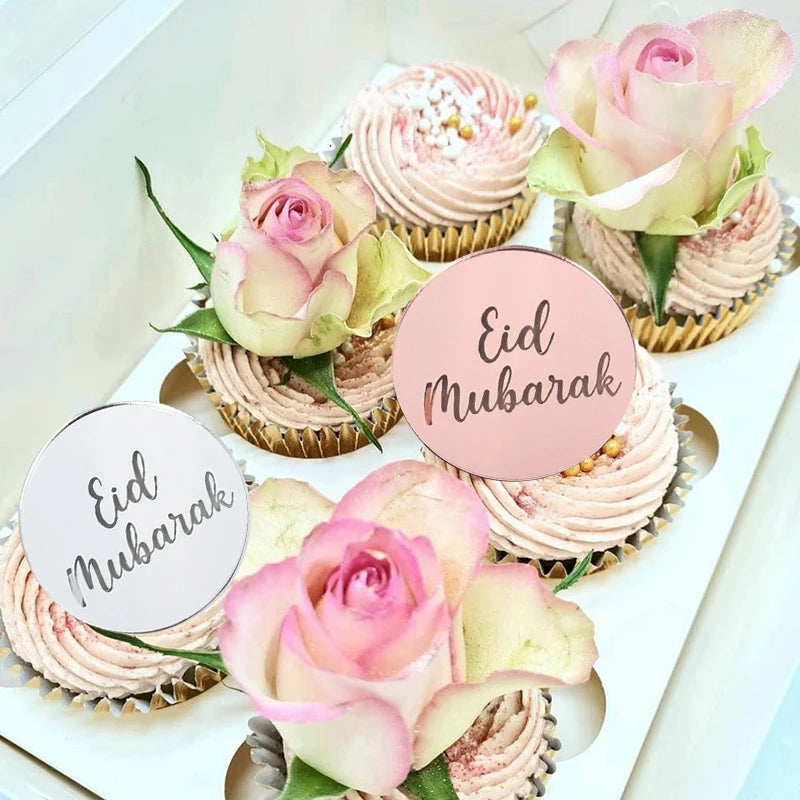 Gold Eid Mubarak Acrylic Cake Toppers – Ramadan Party Decor Cake Toppers Babs