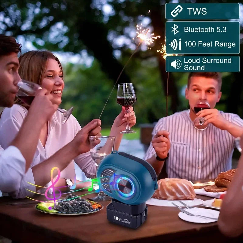 Jobsite Bluetooth Speaker – Fits Makita/DeWalt/Milwaukee 18-20V Bluetooth Jobsite Speaker Babs