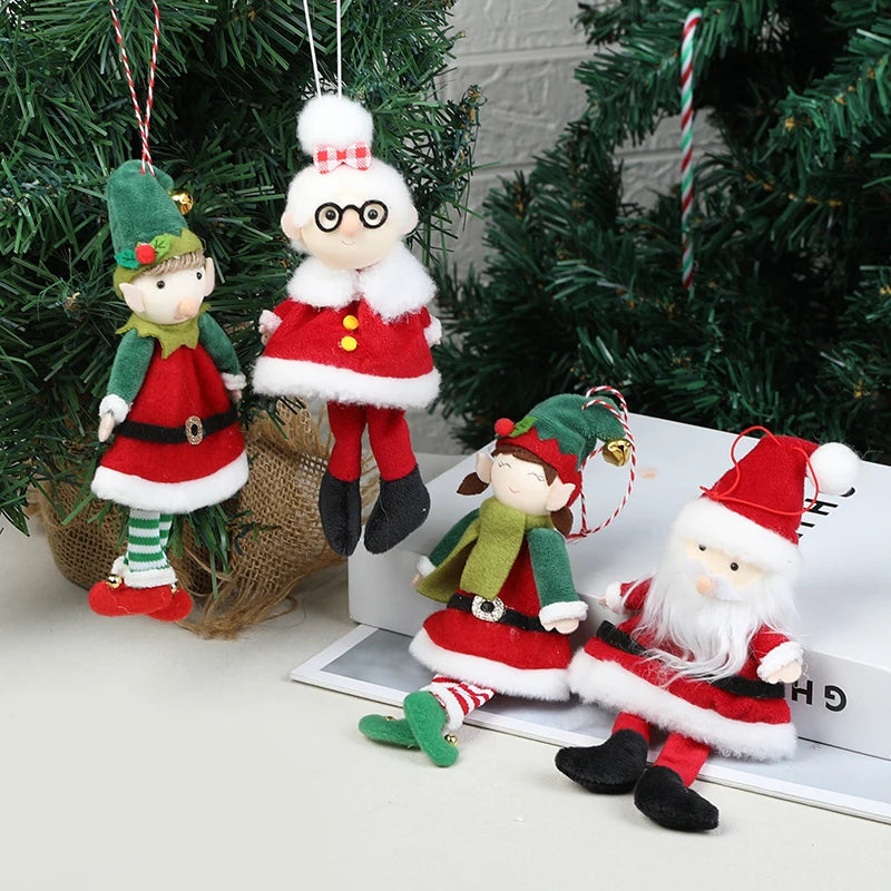 Christmas Elf Plush Doll Hanging Ornament – Xmas Tree Pendant Christmas Plush Ornament Babs
