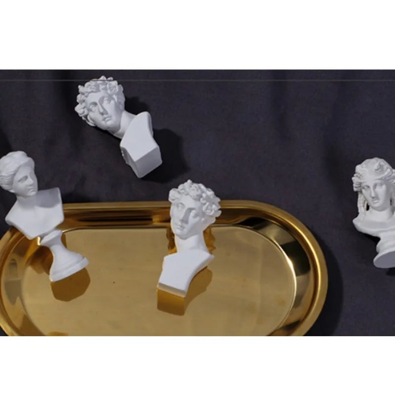 10-Pc Mini Greek Bust Figurines Resin Sketch Statues Home Decor Decorative Figurine Set Babs
