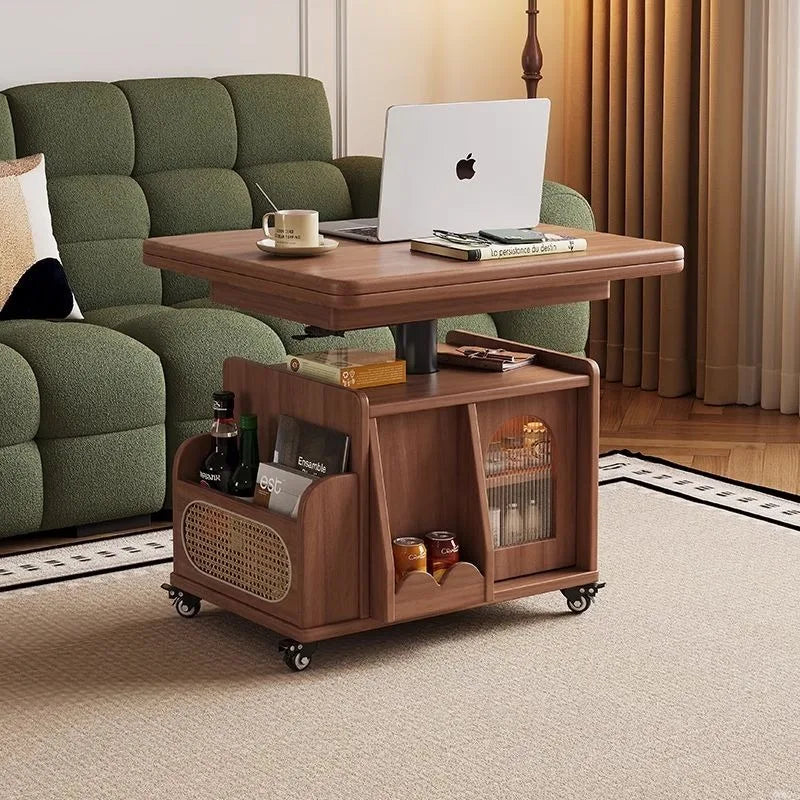 Oeny Lift-Top Folding Wood Coffee Table with Storage & Wheels Lift-Top Coffee Table Babs