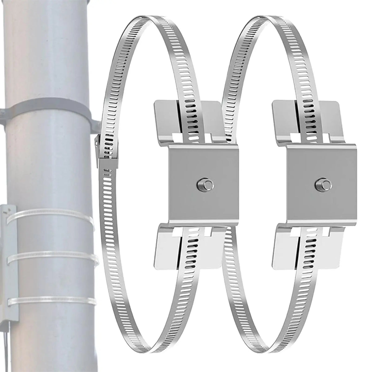 Adjustable Pole Clamp Mount Bracket – Cameras, Signs & Solar Pole Mount Bracket Babs